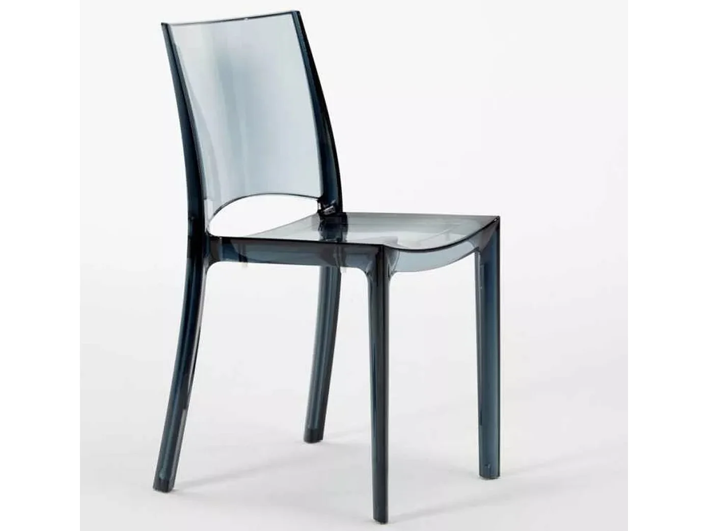 Silla Eklat Apilable Transparente-Negro