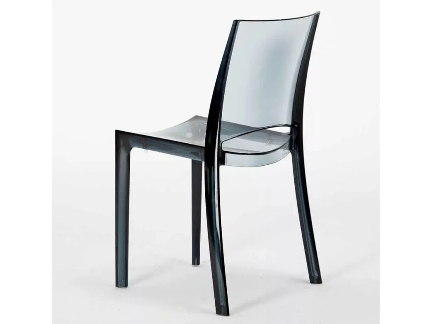 Silla Eklat Apilable Transparente-Negro