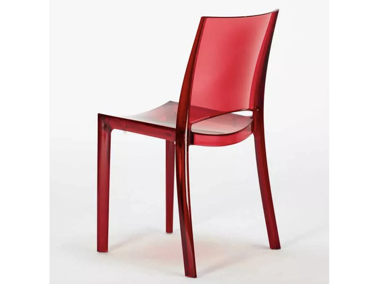Silla Eklat Apilable Transparente-Rojo