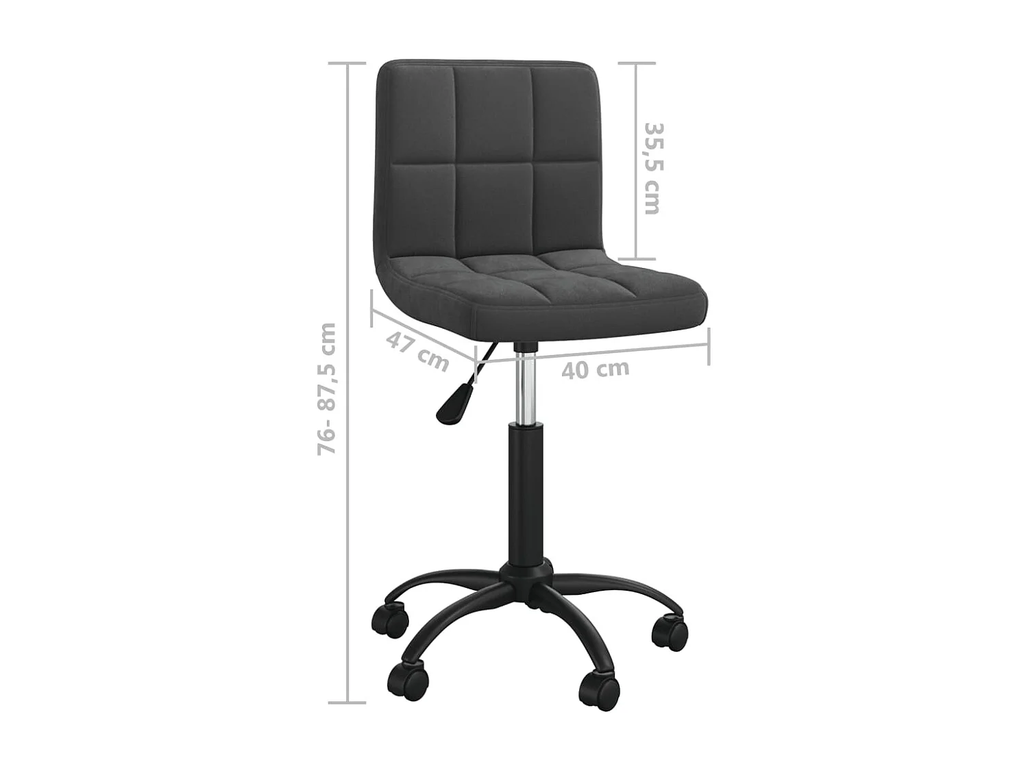 Chaise pivotante de salle à manger Noir Velours 13