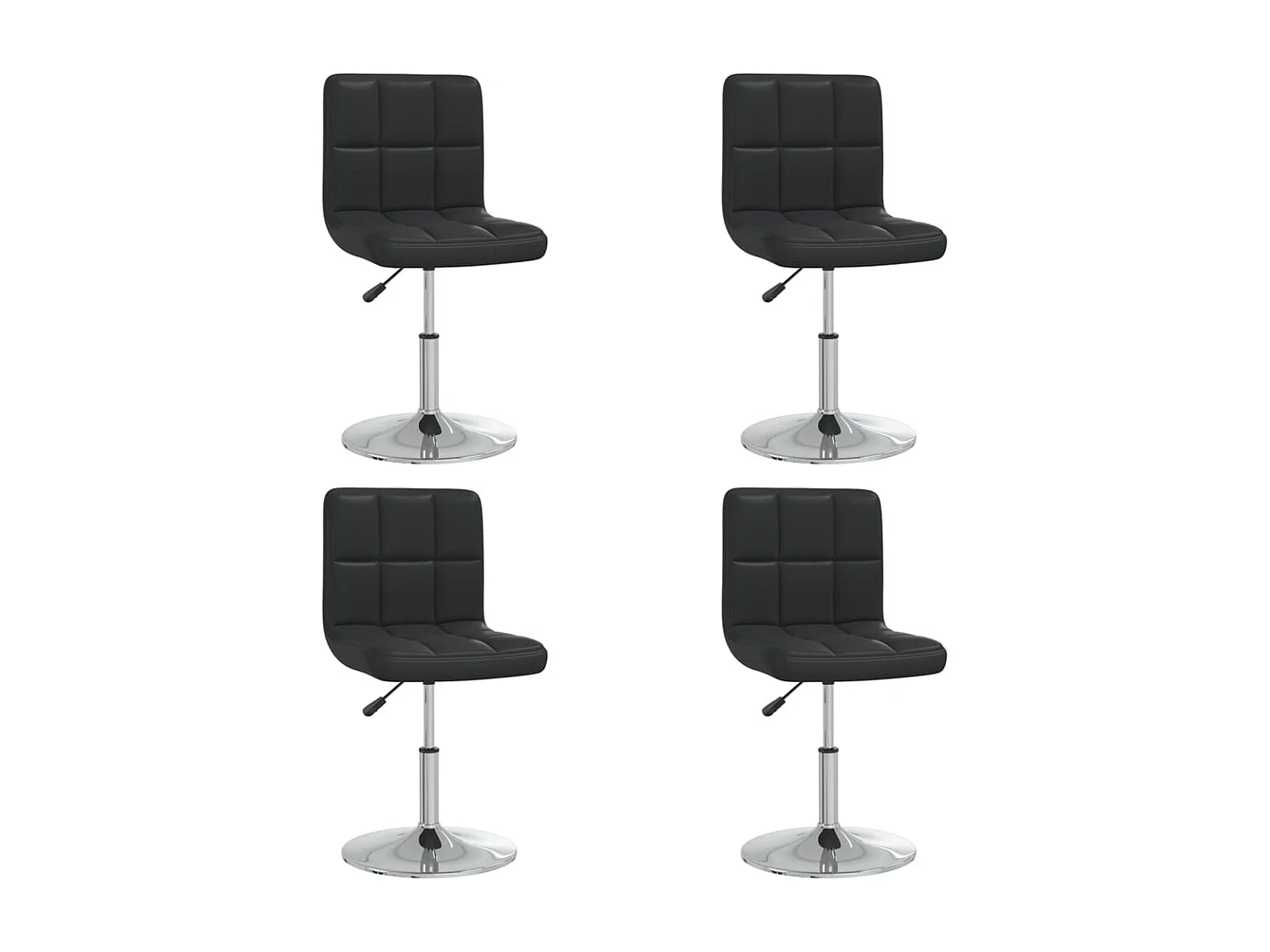 Chaise de salle à manger 4 pc Noir Similicuir 23
