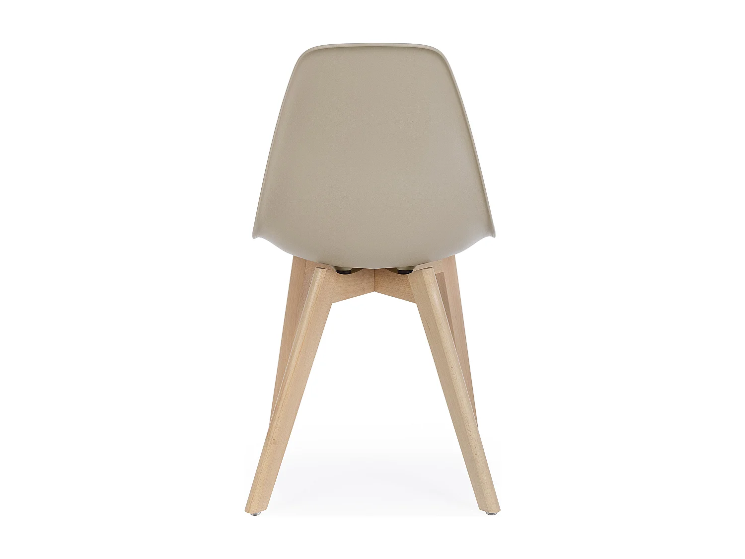 Lot de 4 chaises KAZO – Coque PP renforcée & piétement hêtre-Taupe