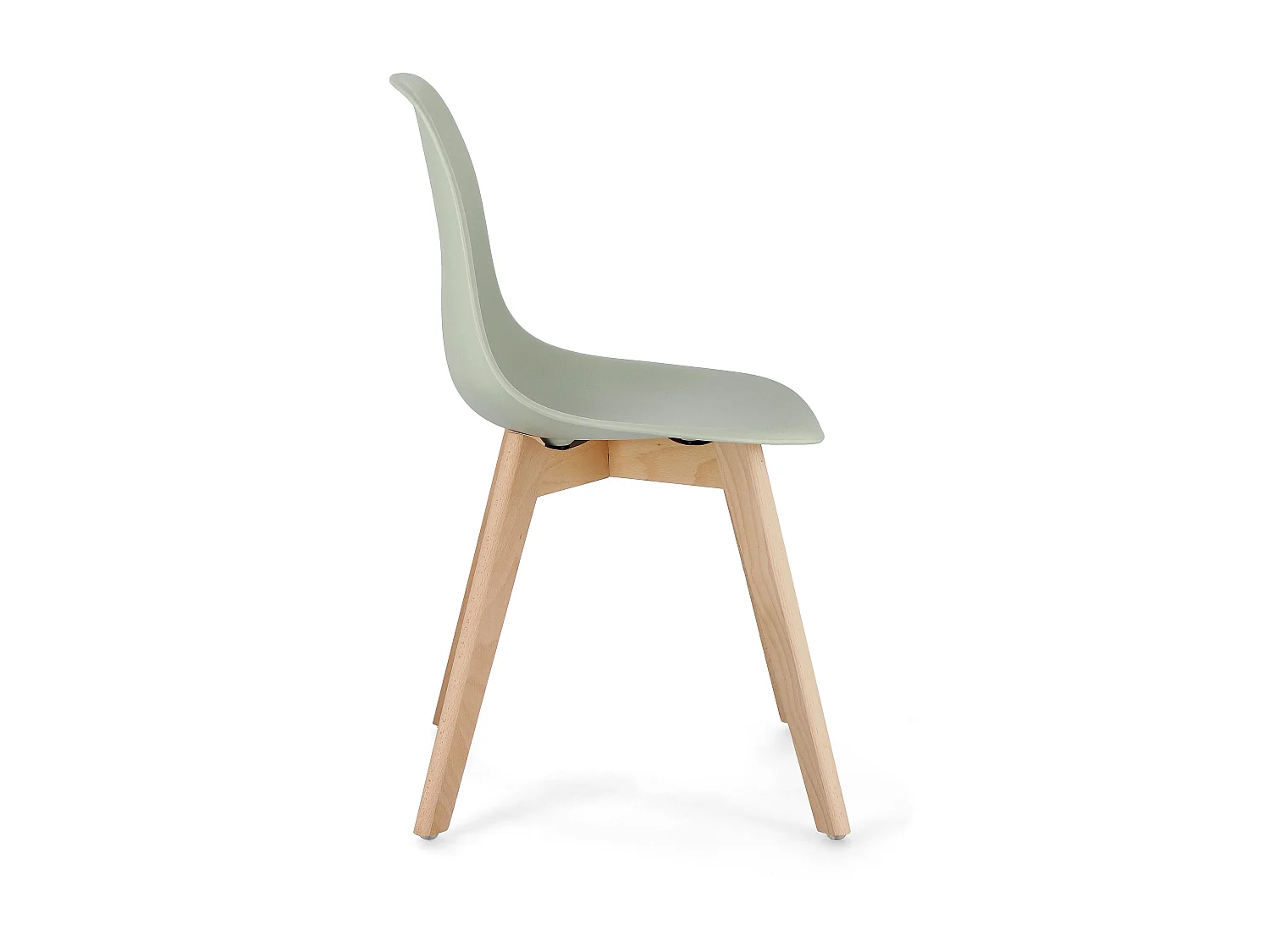 Lot de 4 chaises KAZO – Coque PP renforcée & piétement hêtre-Vert