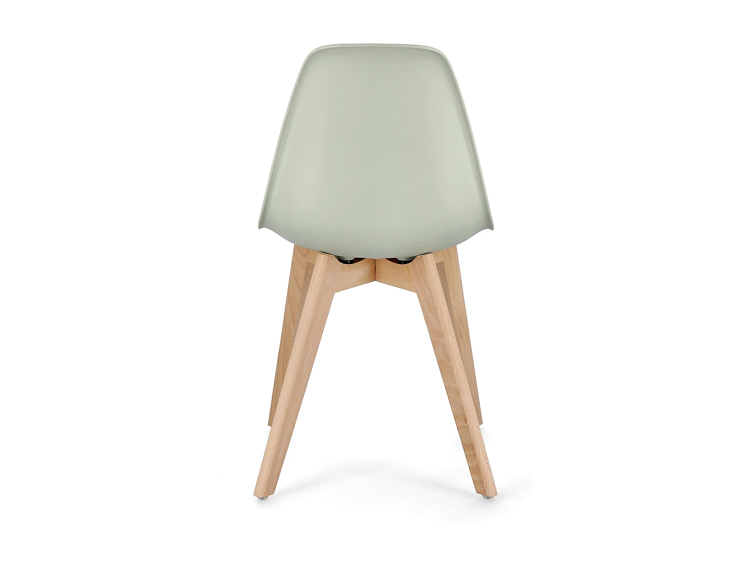 Lot de 4 chaises KAZO – Coque PP renforcée & piétement hêtre-Vert