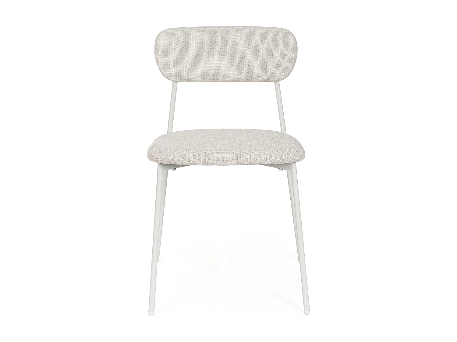 Set de 4 chaises INKA – Acier peint & assise rembourrée-Blanc