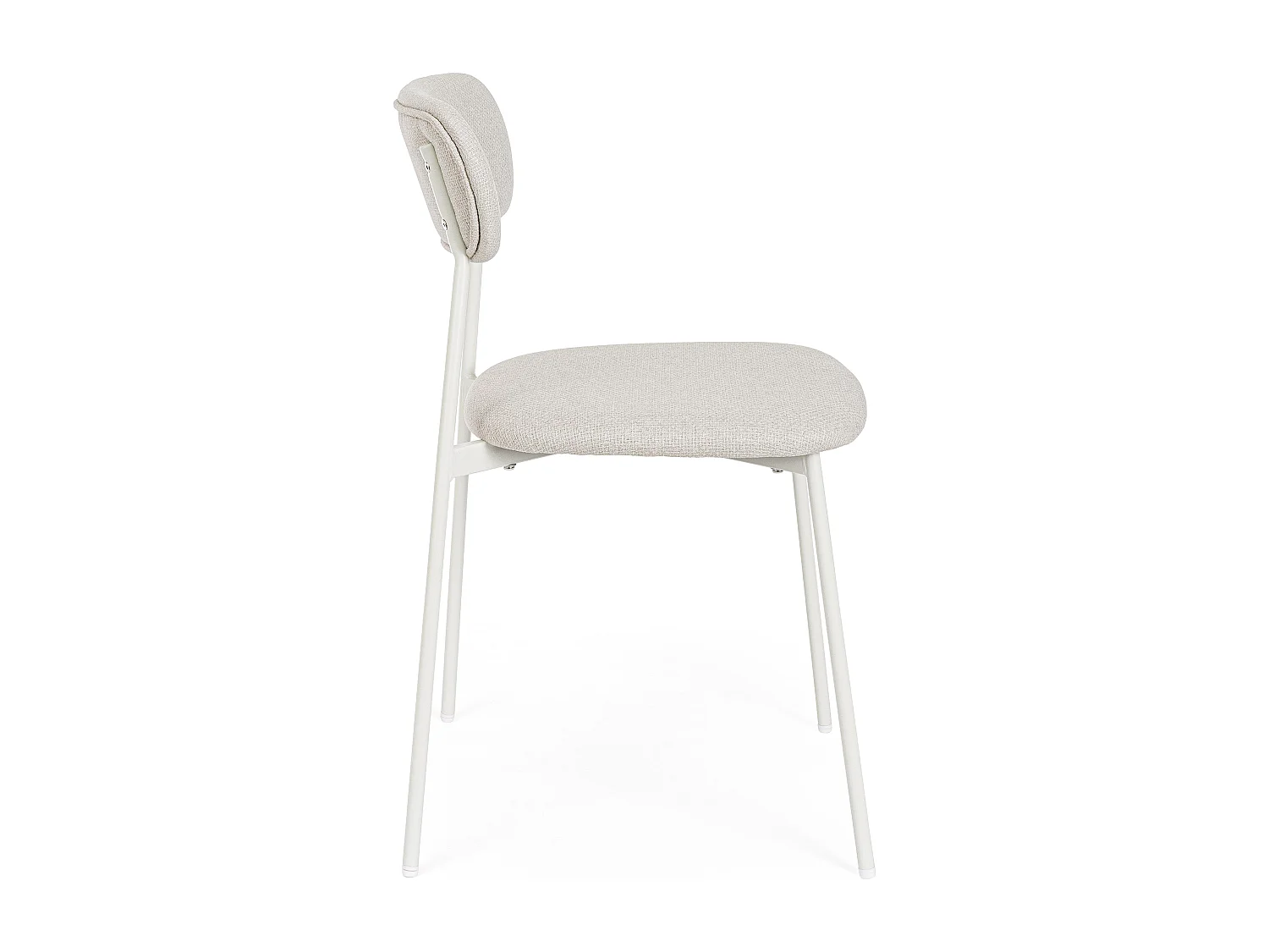Set de 4 chaises INKA – Acier peint & assise rembourrée-Blanc