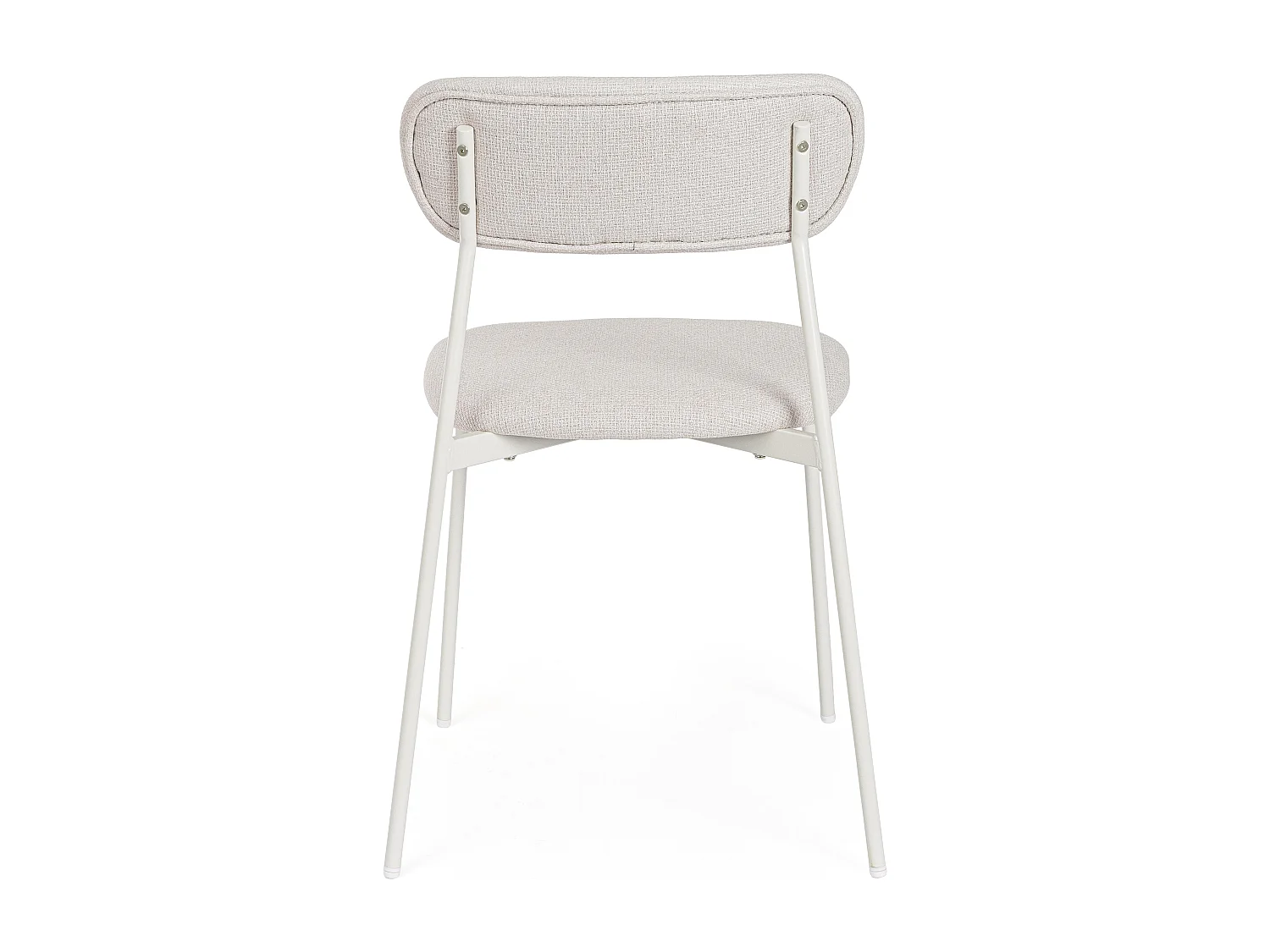 Set de 4 chaises INKA – Acier peint & assise rembourrée-Blanc
