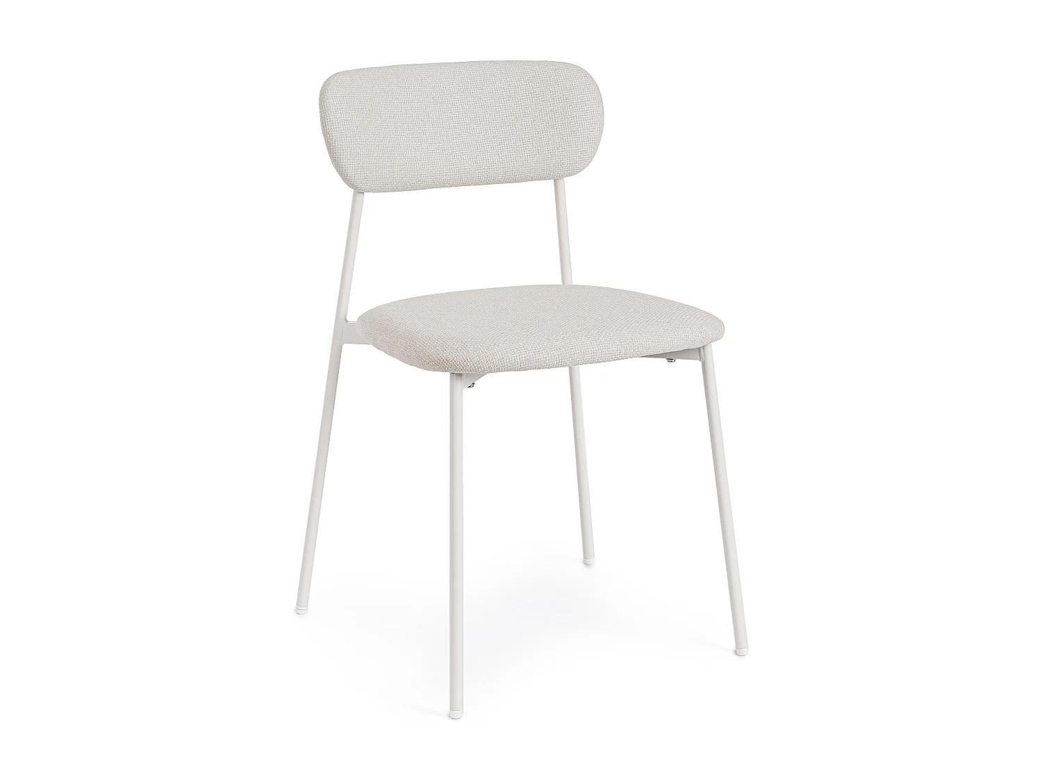 Set de 4 chaises INKA – Acier peint & assise rembourrée-Blanc