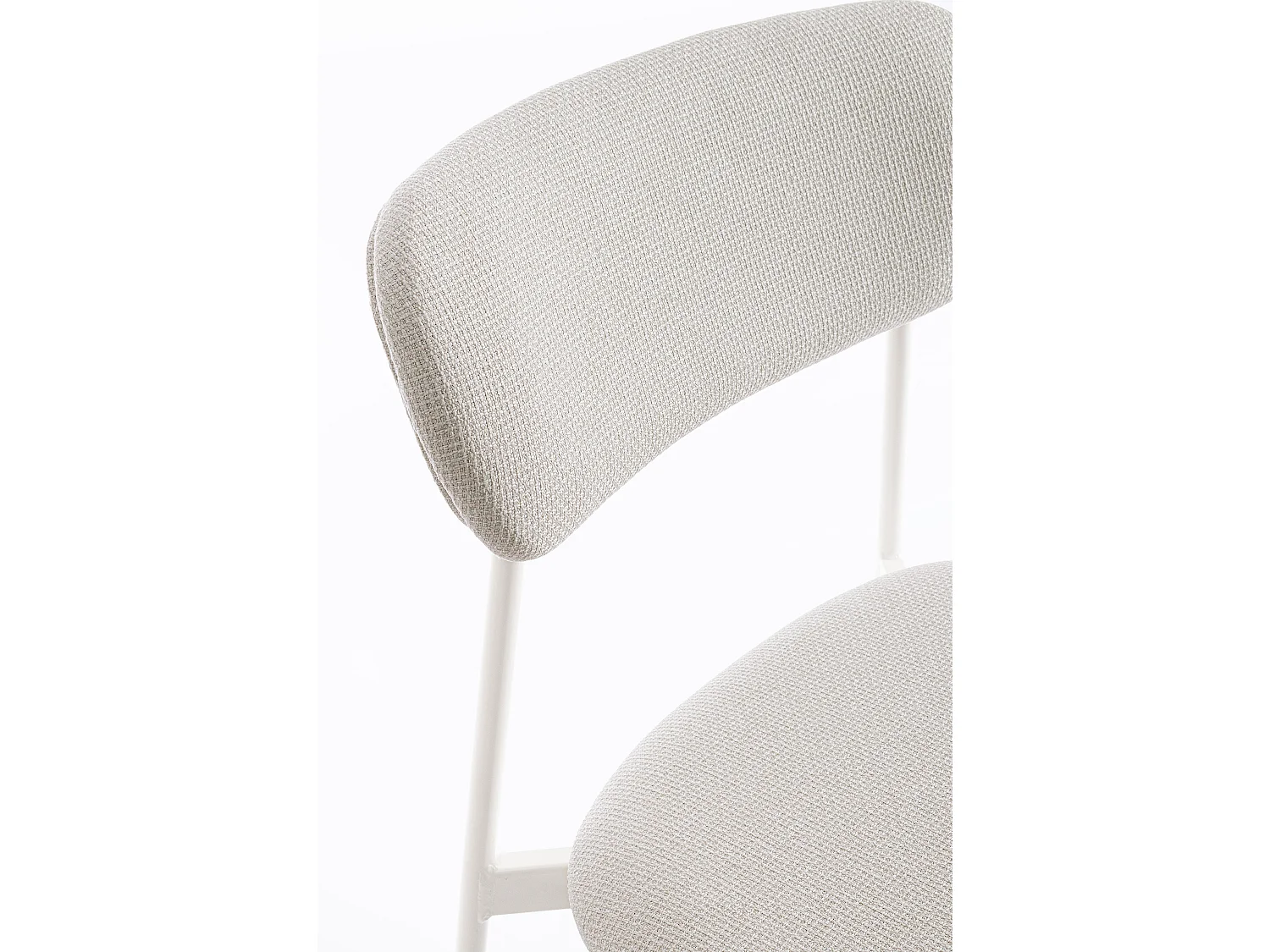 Set de 4 chaises INKA – Acier peint & assise rembourrée-Blanc