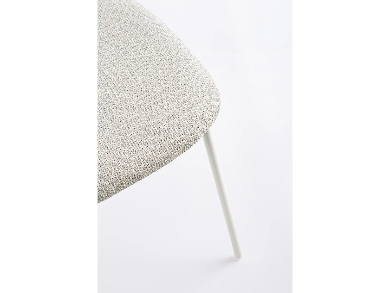 Set de 4 chaises INKA – Acier peint & assise rembourrée-Blanc