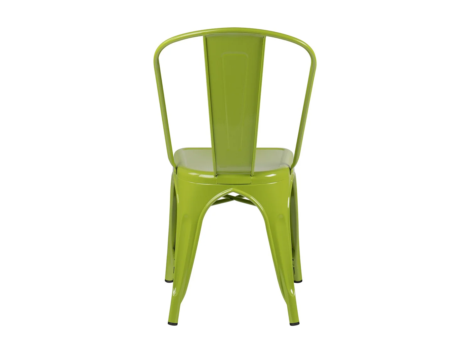 Silla industrial de acero brillante Kontoir, negra-Verde oliva