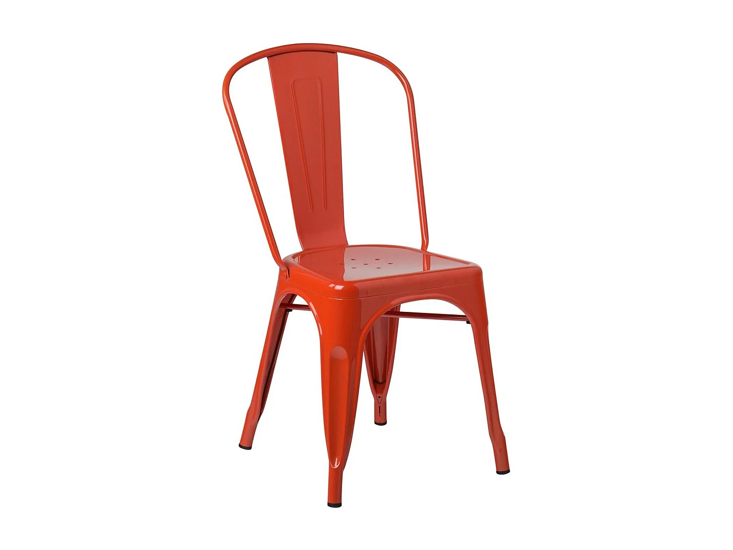 Silla industrial de acero brillante Kontoir, negra-Verde oliva