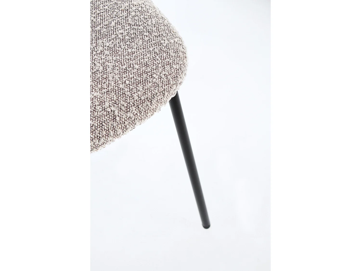 Lot de 2 chaises GENEVIEVE – Tissu bouclé & pieds acier noir-Gris