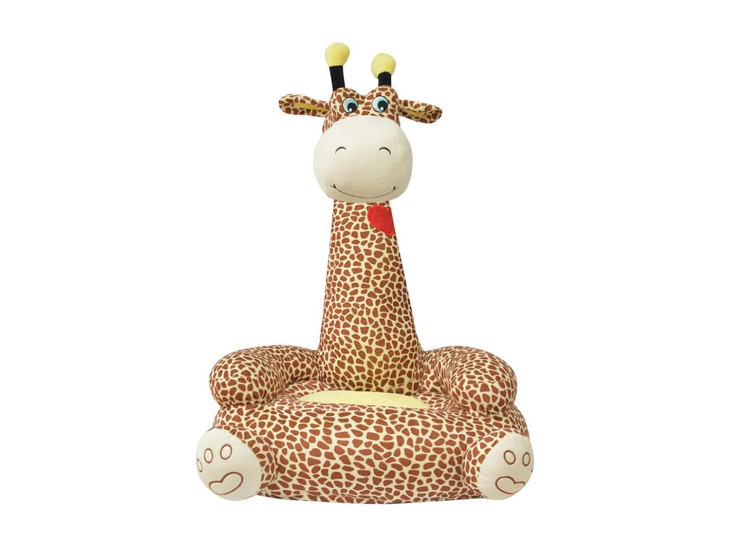 Chaise en peluche pour enfant Girafe Marron
