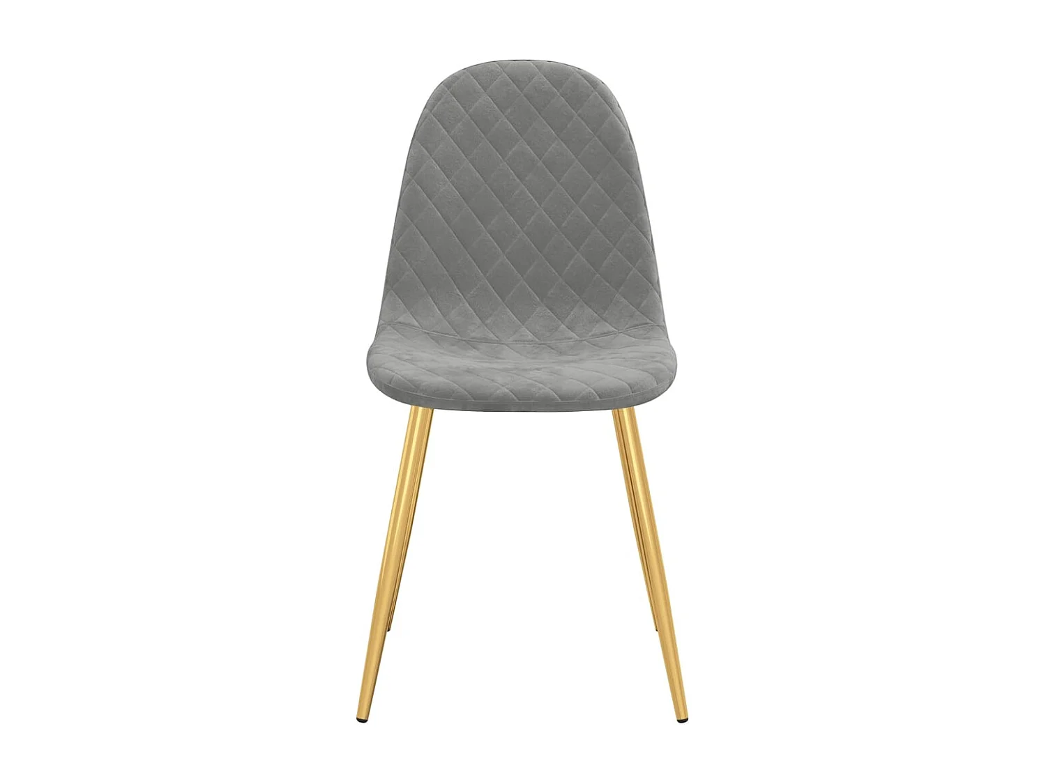 Chaise pied métal doré et aise velours gris clair Skyla - Lot de 2