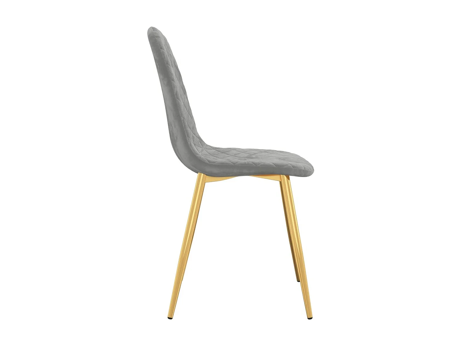 Chaise pied métal doré et aise velours gris clair Skyla - Lot de 2
