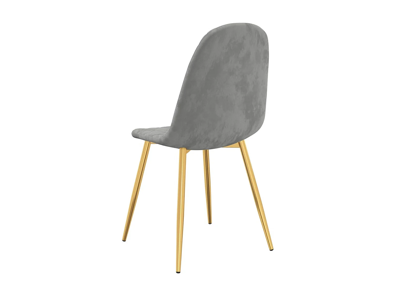 Chaise pied métal doré et aise velours gris clair Skyla - Lot de 2