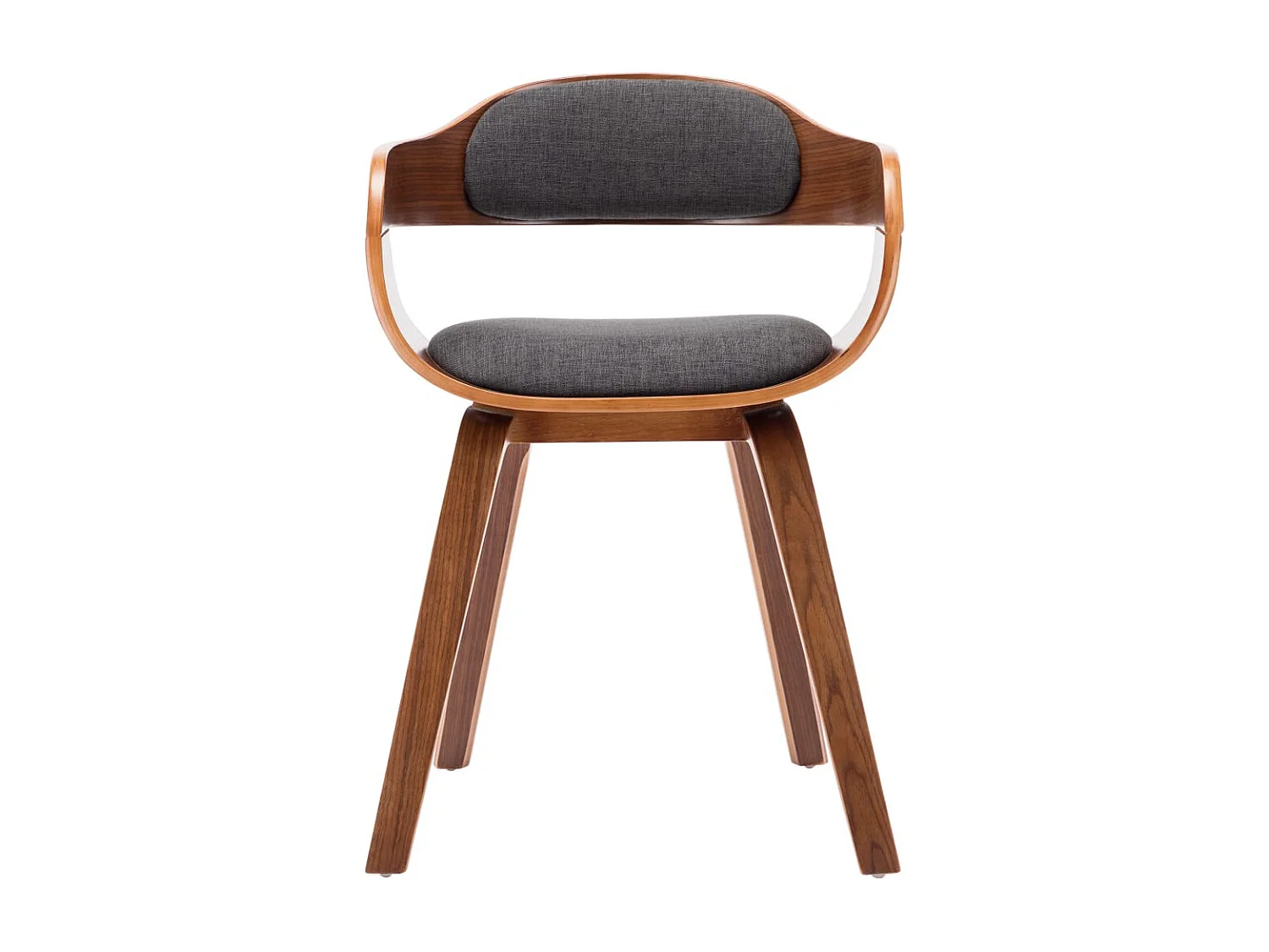 Chaise de salle à manger 6 pc Gris foncé Tissu et bois courbé
