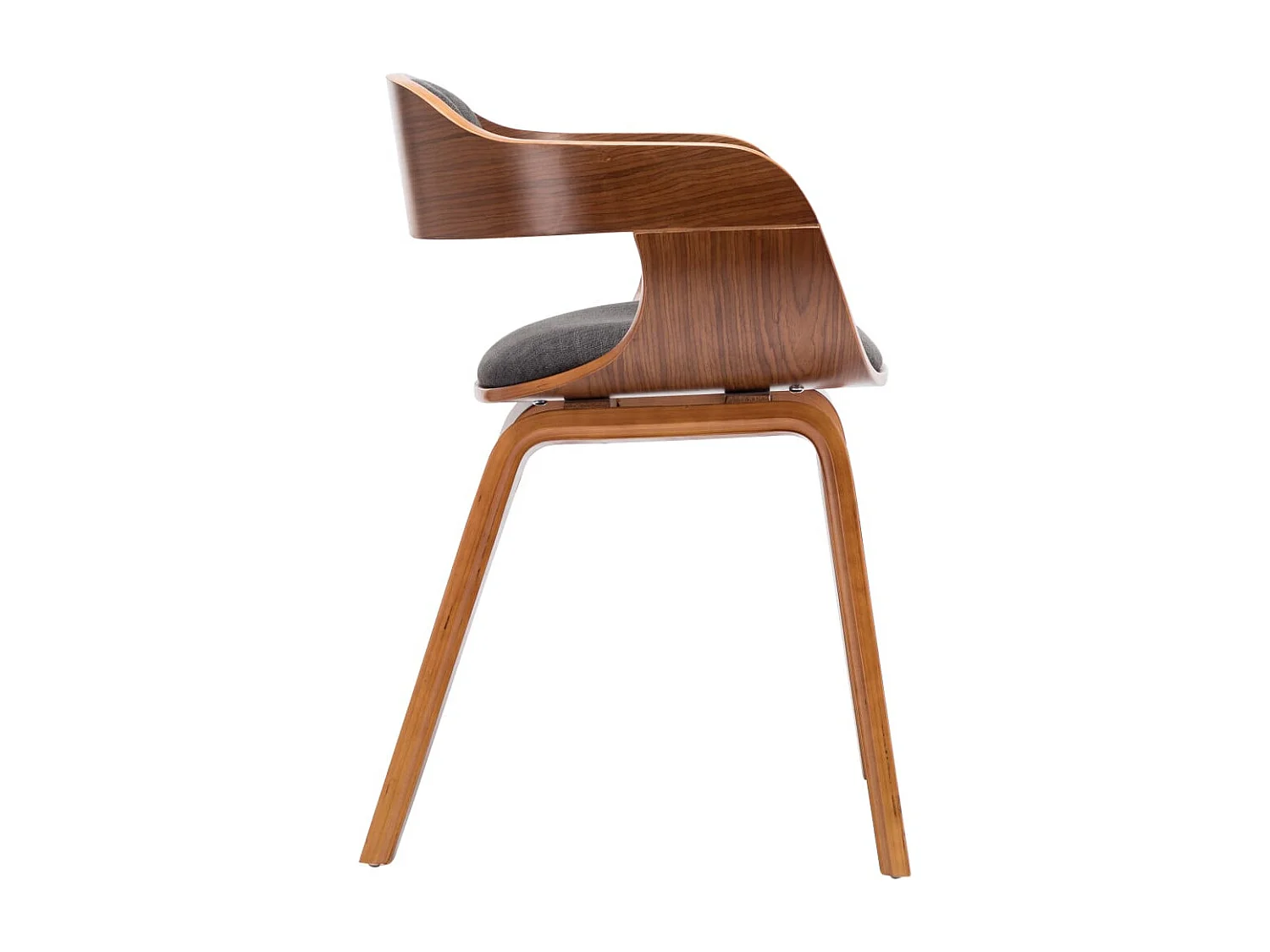 Chaise de salle à manger 6 pc Gris foncé Tissu et bois courbé