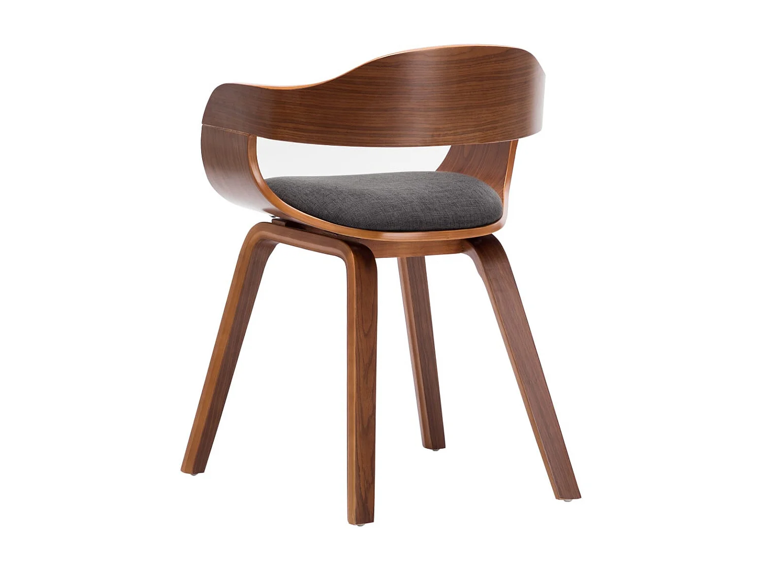 Chaise de salle à manger 6 pc Gris foncé Tissu et bois courbé