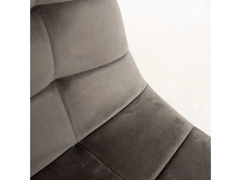 Silla Wany de terciopelo gris claro con patas de haya maciza clara - Lote de 2