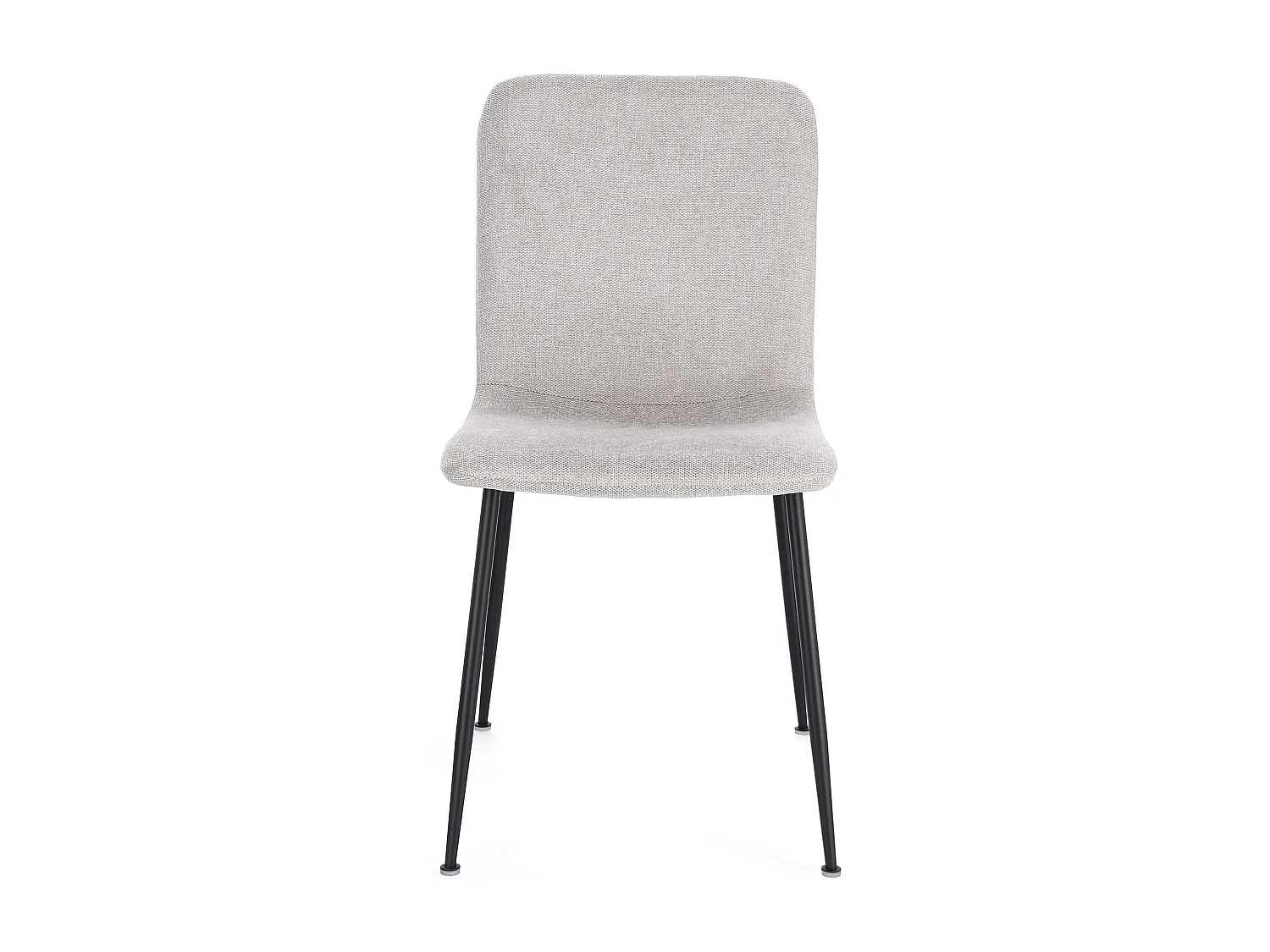 Lot de 4 chaises BRIKA – Assise tissu & pieds en acier noir-Gris clair