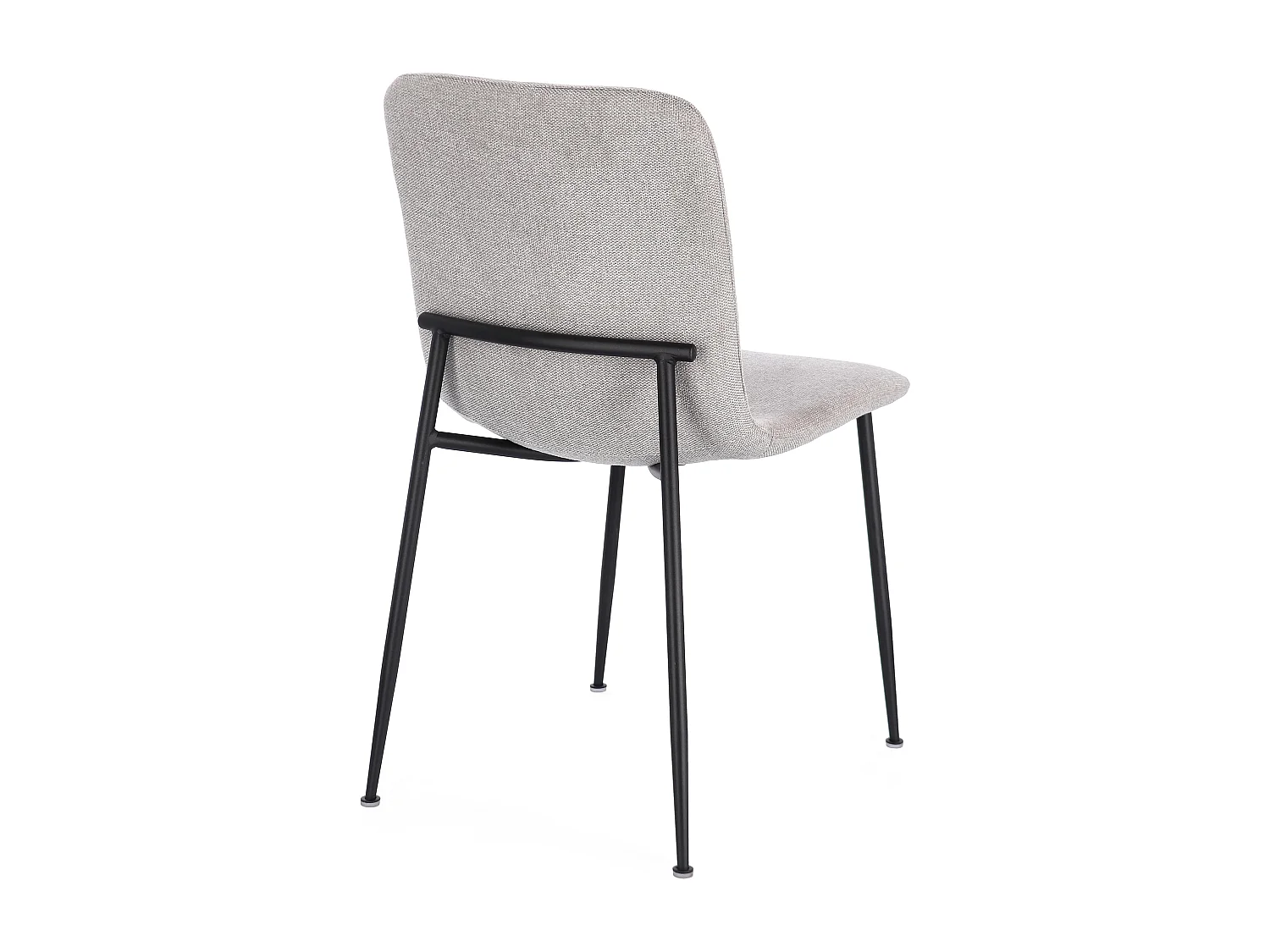 Lot de 4 chaises BRIKA – Assise tissu & pieds en acier noir-Gris clair