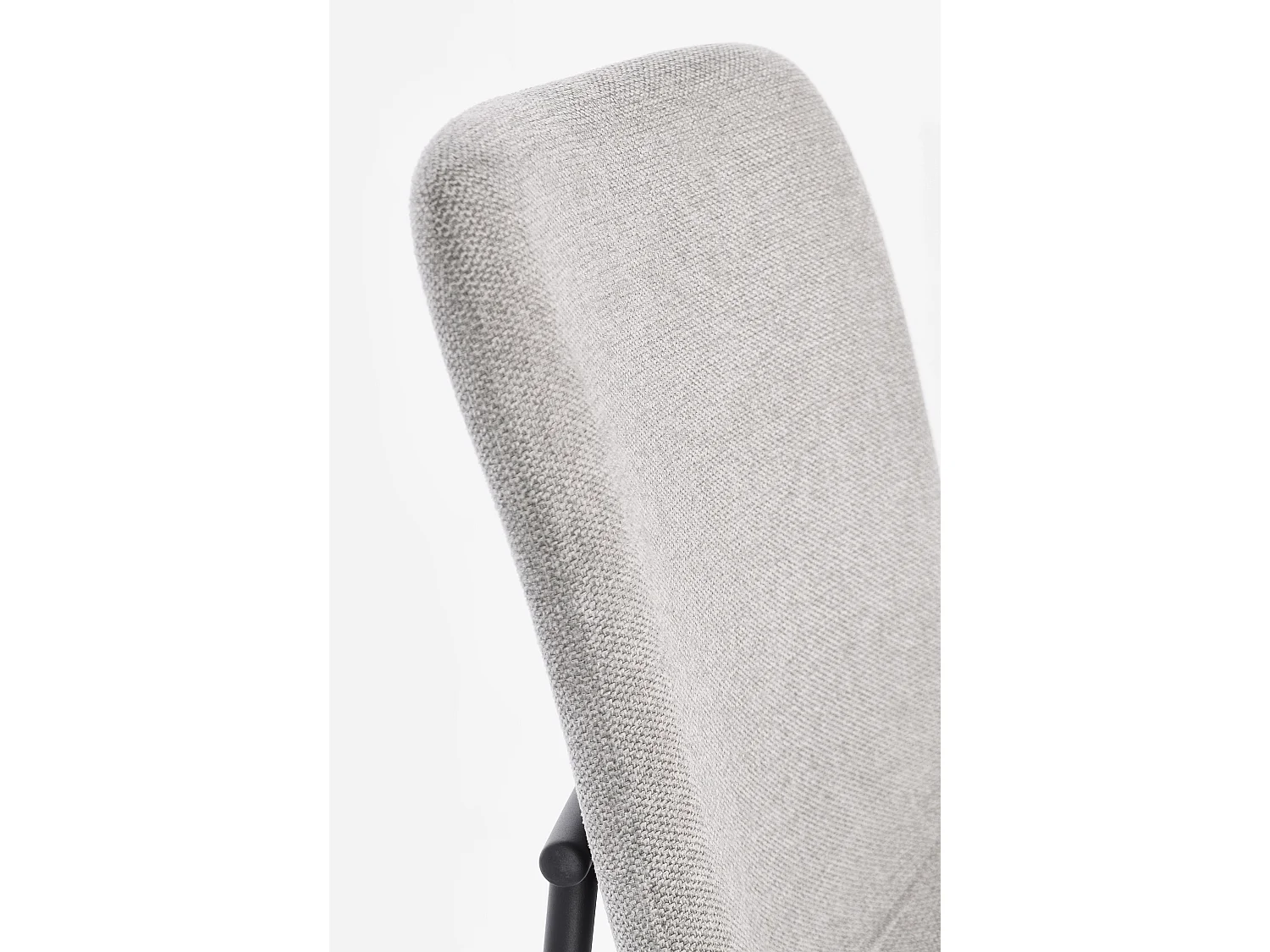 Lot de 4 chaises BRIKA – Assise tissu & pieds en acier noir-Gris clair