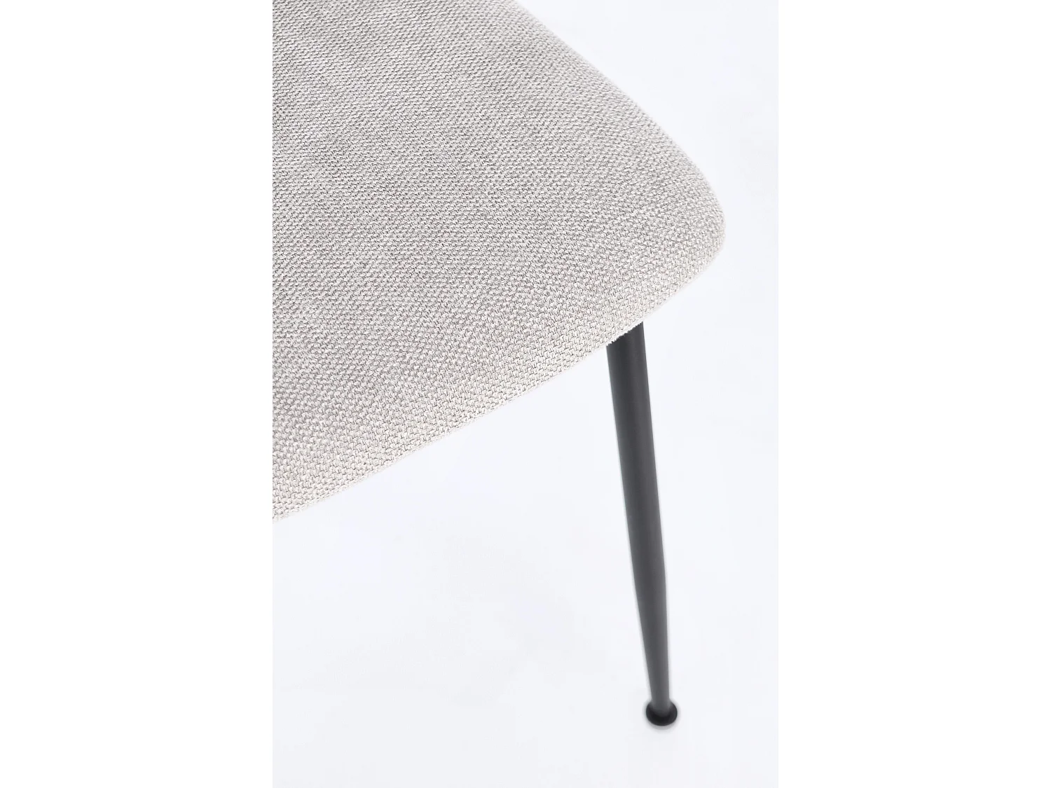 Lot de 4 chaises BRIKA – Assise tissu & pieds en acier noir-Gris clair