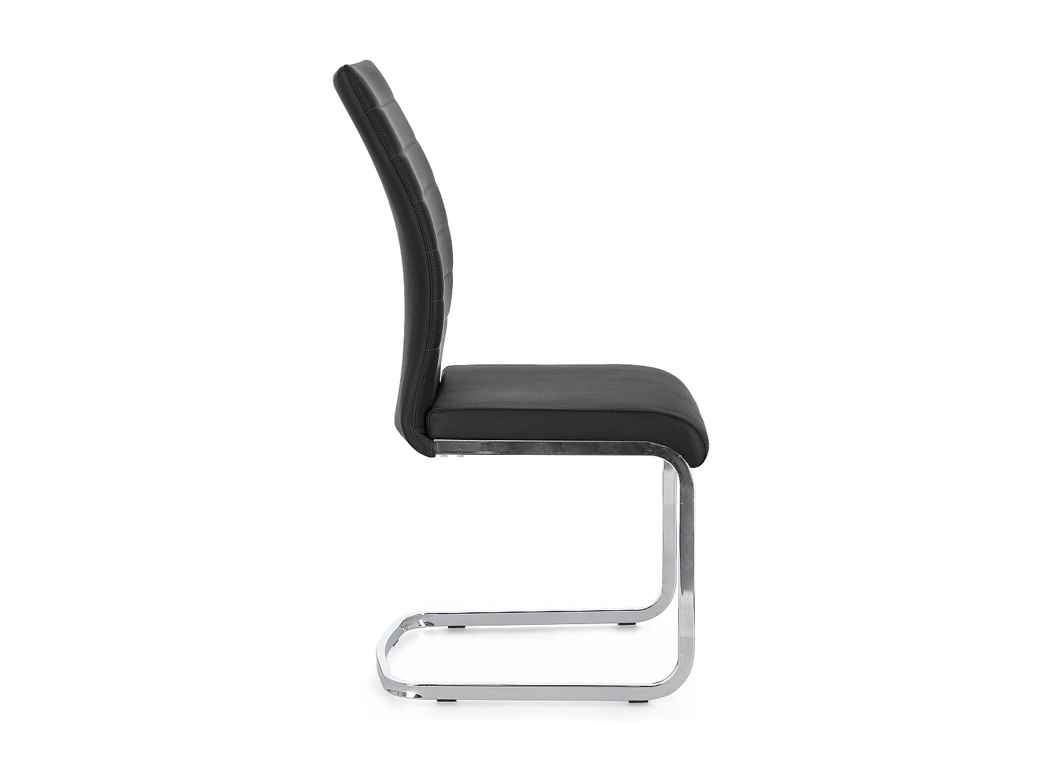 Lot de 4 chaises design KYRA – Simili cuir & pieds acier chromé-Noir