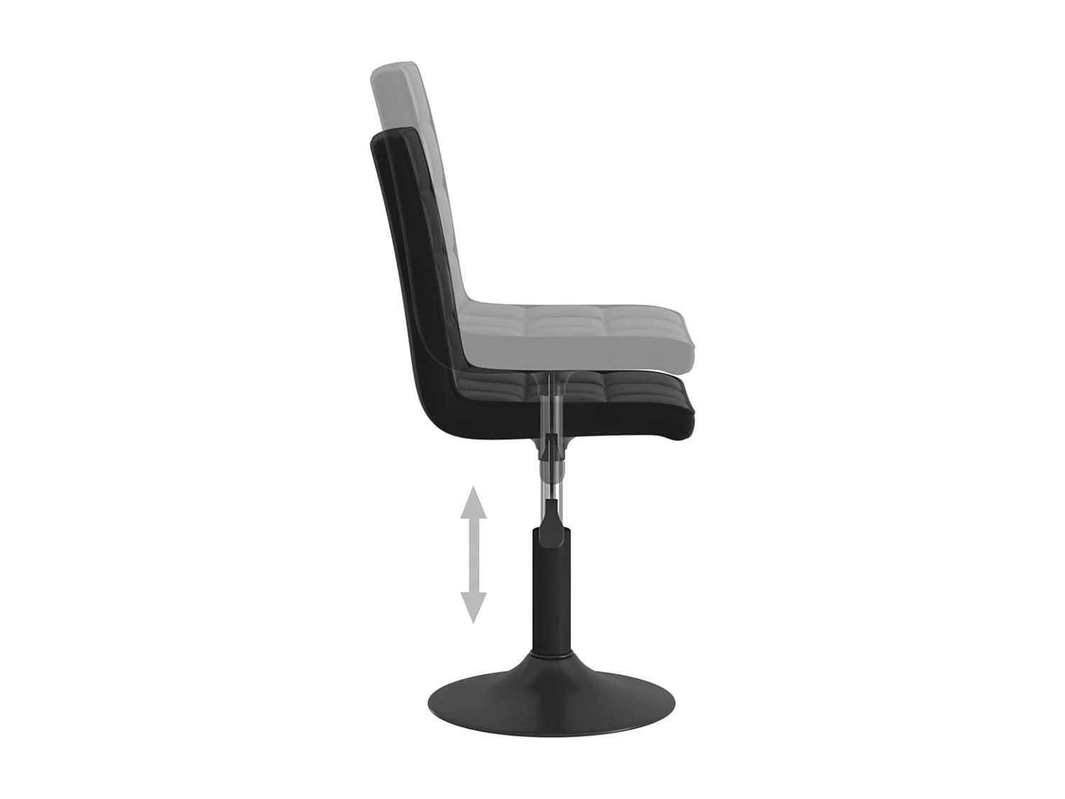 Chaise pivotante de salle à manger 6 pc Noir Velours 57