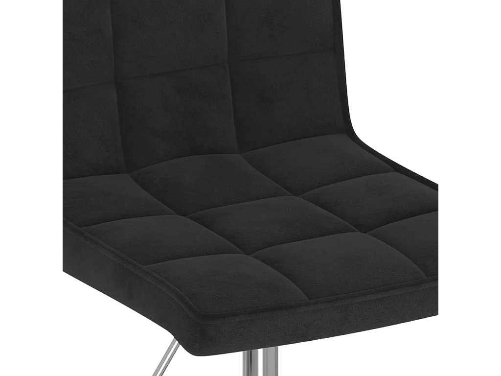 Chaise pivotante de salle à manger 6 pc Noir Velours 57