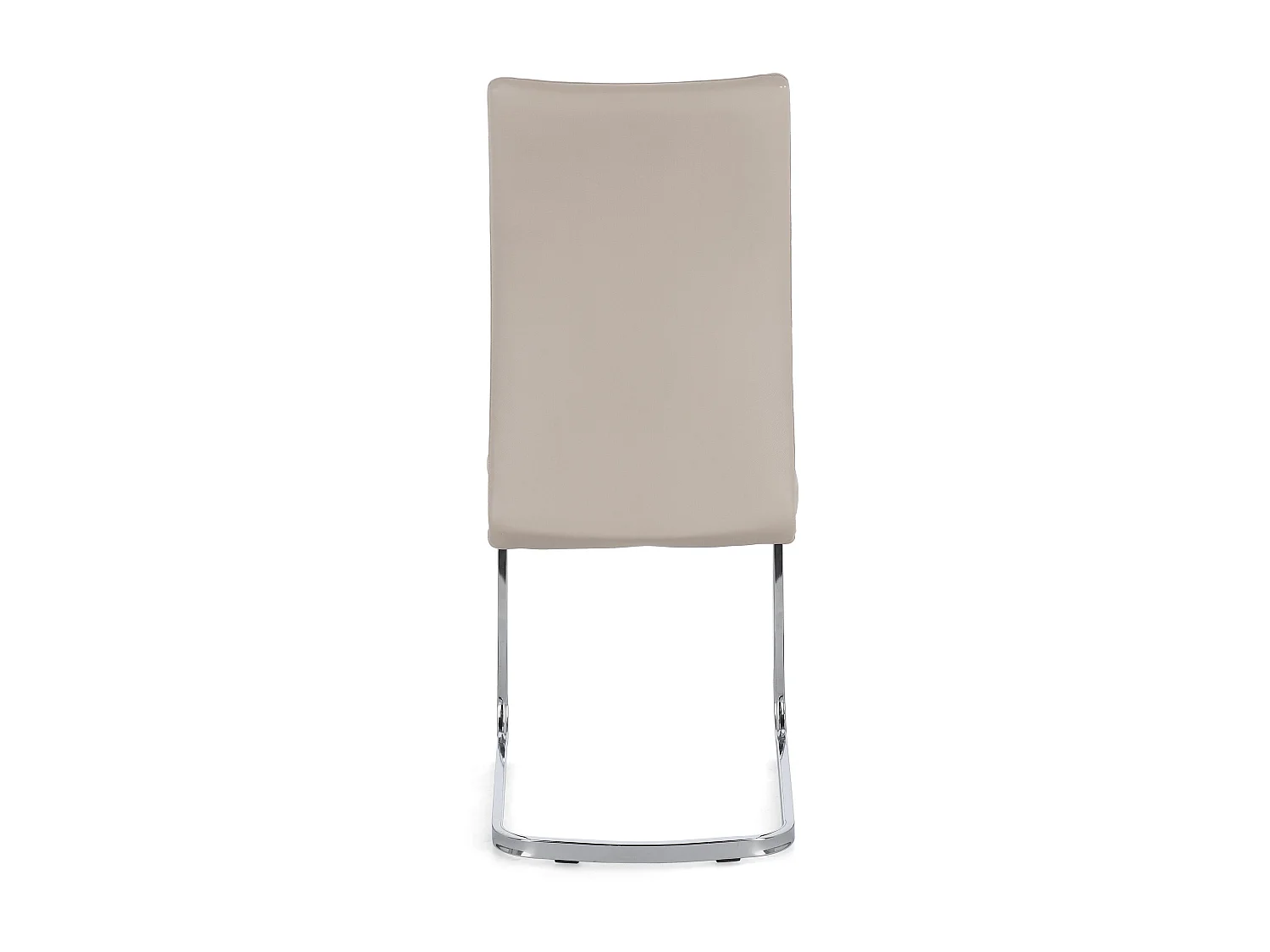 Lot de 4 chaises design KYRA – Simili cuir & pieds acier chromé-Taupe