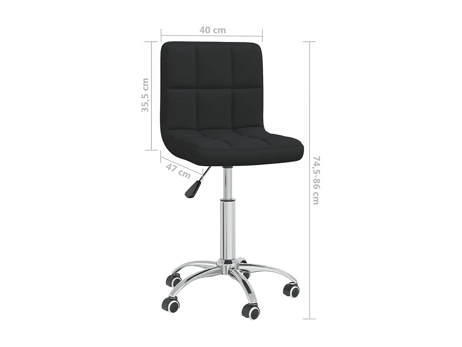 Chaise pivotante de salle à manger Noir Tissu 13