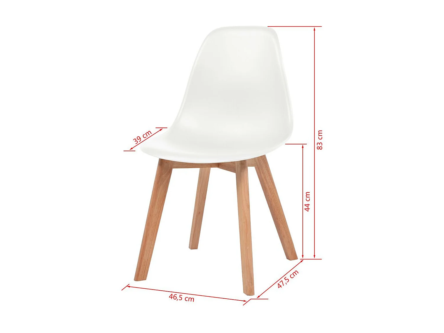 Chaise de salle à manger 6 pc Blanc Plastique 7
