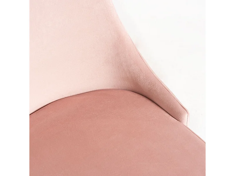 Chaise moderne velours rose clair et pied bois de hêtre naturel Kozak - Lot de 2