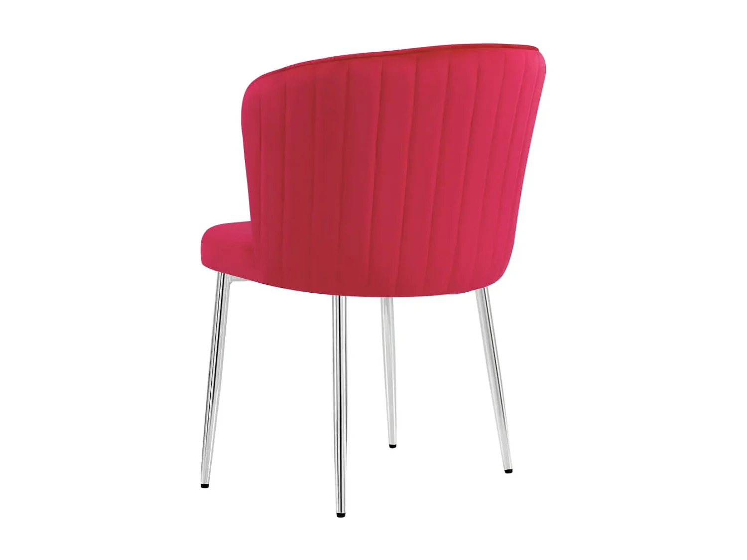 Lot de 4 chaise en velours et pied métal chromé Kosmi-Fuchsia