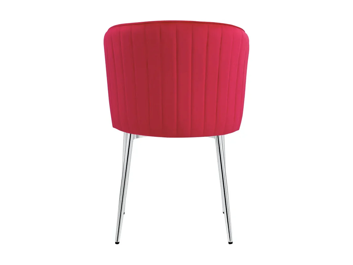 Lot de 4 chaise en velours et pied métal chromé Kosmi-Fuchsia