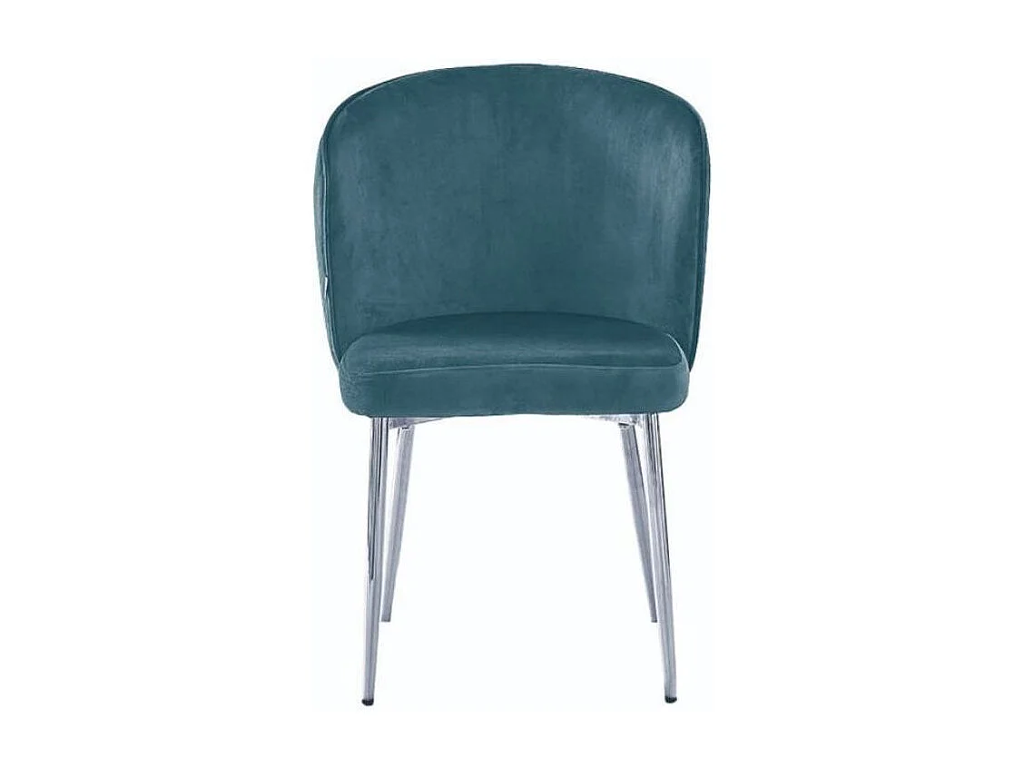 Lot de 4 chaise en velours et pied métal chromé Kosmi-Fuchsia