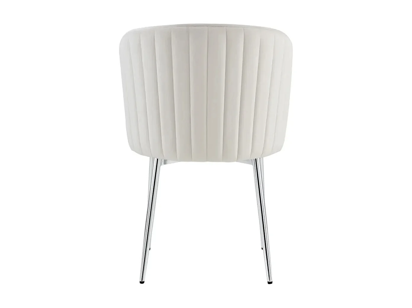 Lot de 4 chaise en velours et pied métal chromé Kosmi-Beige