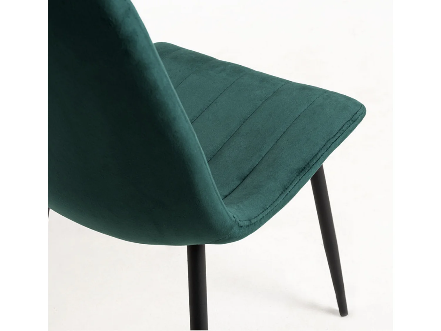 Juego de 2 sillas LONDA – Terciopelo y patas de acero negro-Verde