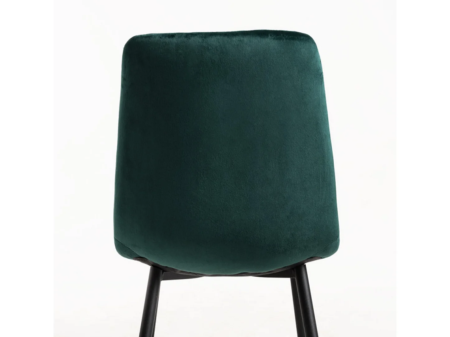 Juego de 2 sillas LONDA – Terciopelo y patas de acero negro-Verde