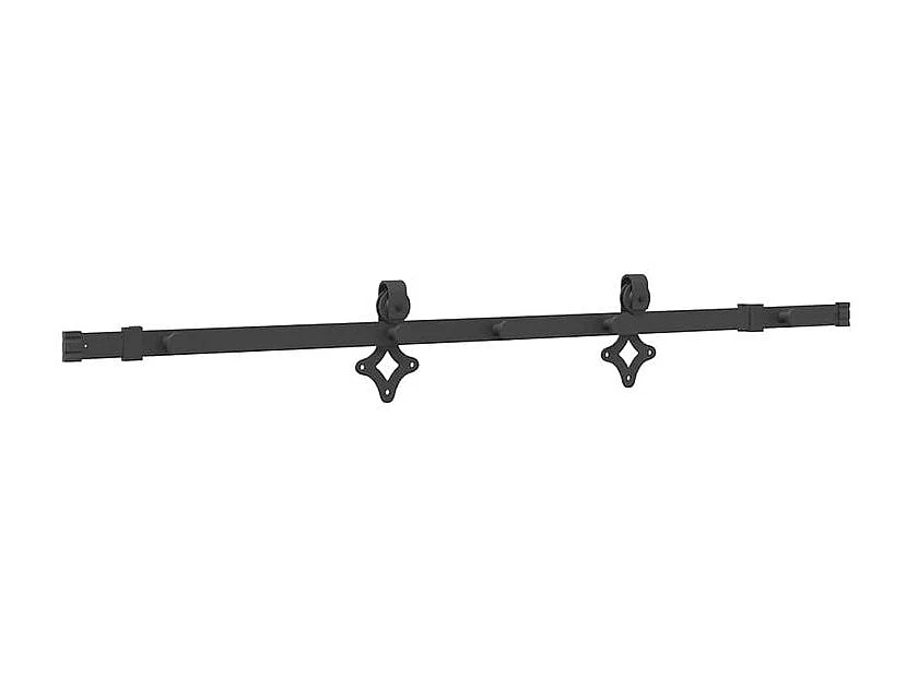 Kit de quincaillerie de porte coulissante 152,5cm acier noir