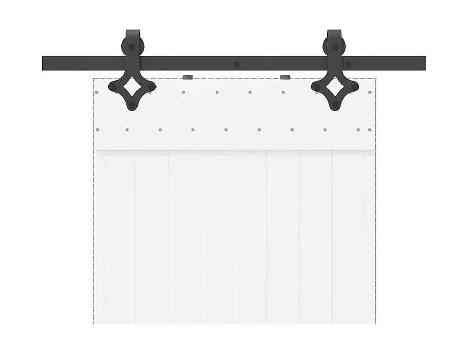 Kit de quincaillerie de porte coulissante 152,5cm acier noir