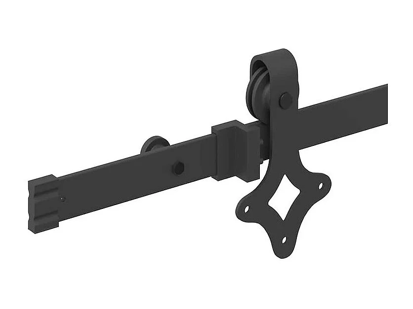 Kit de quincaillerie de porte coulissante 152,5cm acier noir
