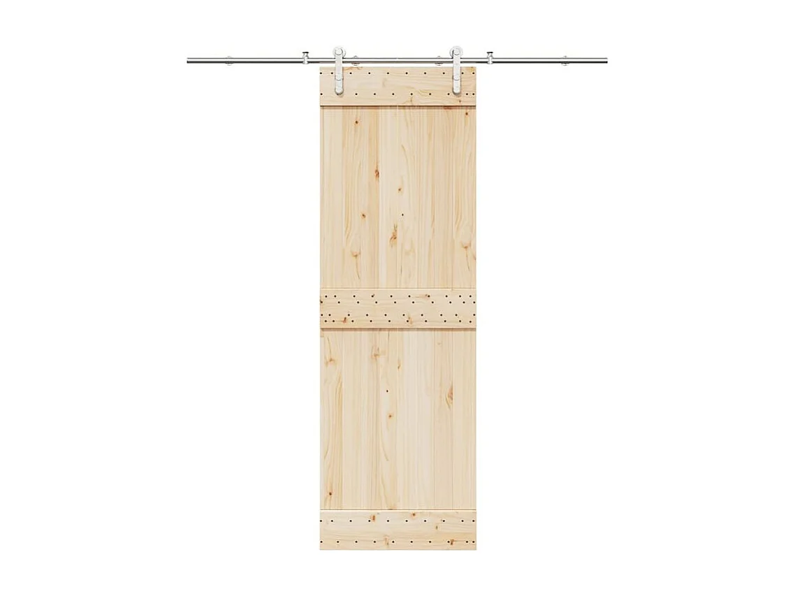 Kit fixation porte coulissante 200cm Acier inoxydable Argenté