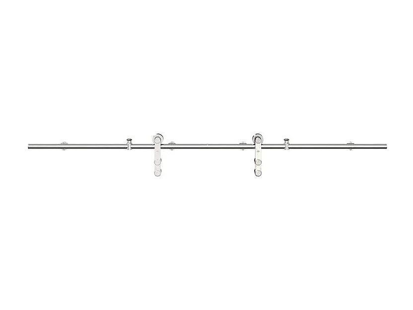 Kit fixation porte coulissante 200cm Acier inoxydable Argenté