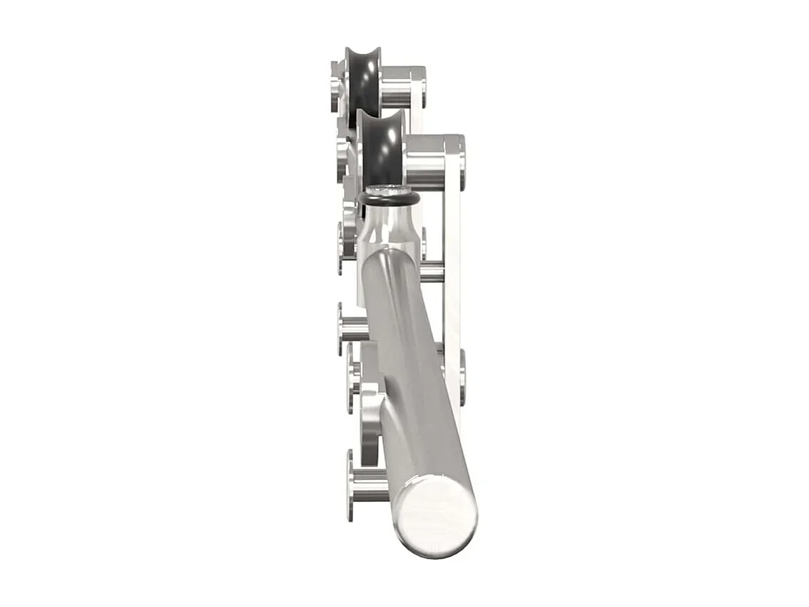 Kit fixation porte coulissante 200cm Acier inoxydable Argenté