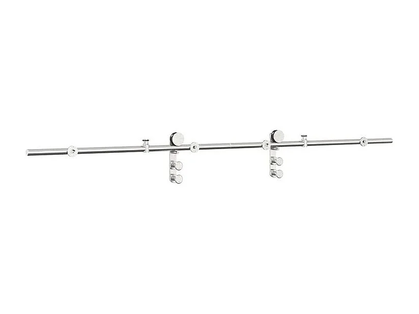 Kit fixation porte coulissante 200cm Acier inoxydable Argenté