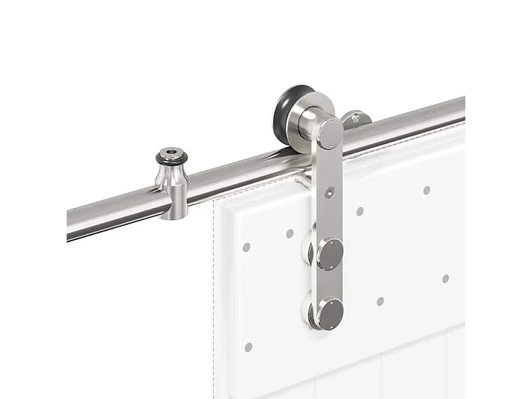 Kit fixation porte coulissante 200cm Acier inoxydable Argenté